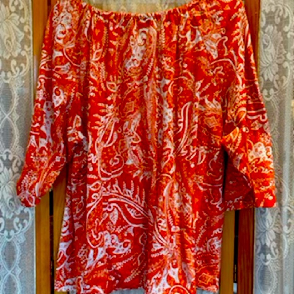 Orange top (off the shoulder)